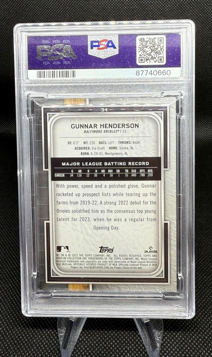 2023 Topps Museum Collection Gunnar Henderson Rookie PSA 9