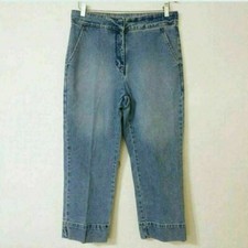 VTG Y2K Tommy Hilfiger Capris High Waist Jeans 12 Cropped Straight Leg Loose Mom