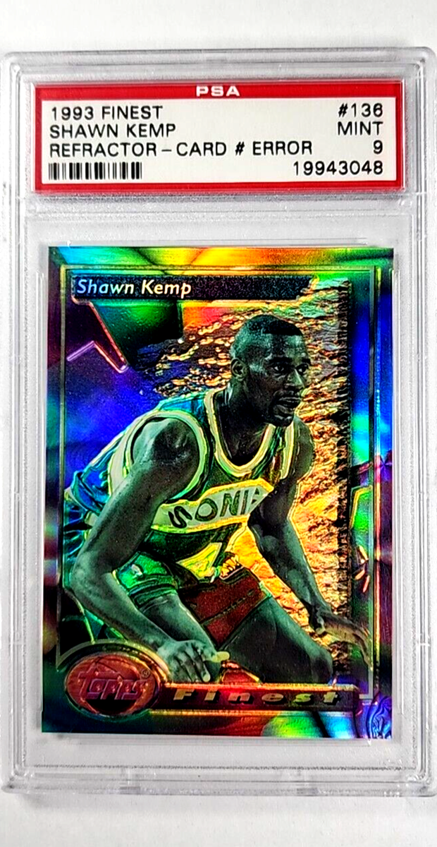 1993 Topps Finest Refractor 136 Shawn Kemp Error Card PSA 9 Only 2