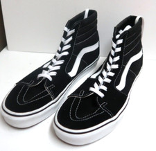 Vans Classic Sk8-Hi Black/White Shoe Suede/Canvas M-10.5 W-12.0 NWOB