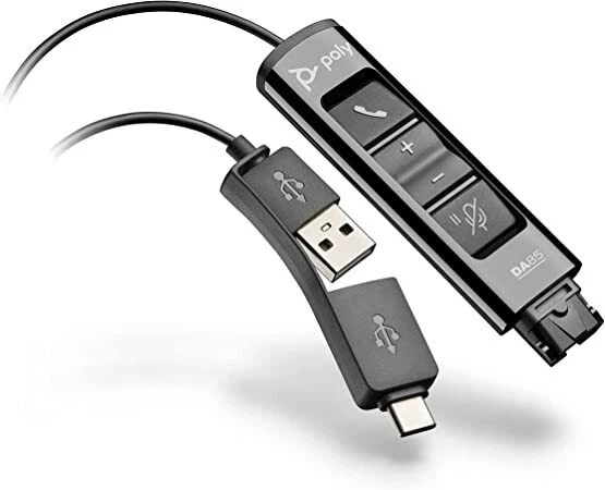 Plantronics DA85 USB A USB C Adapter for HW series QD Headset to