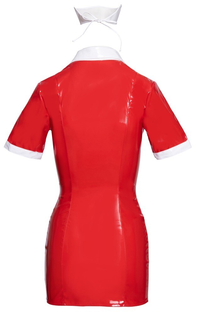 black level black level red lacquer mini dress Key Hole Cowl Neckline Mini Dress