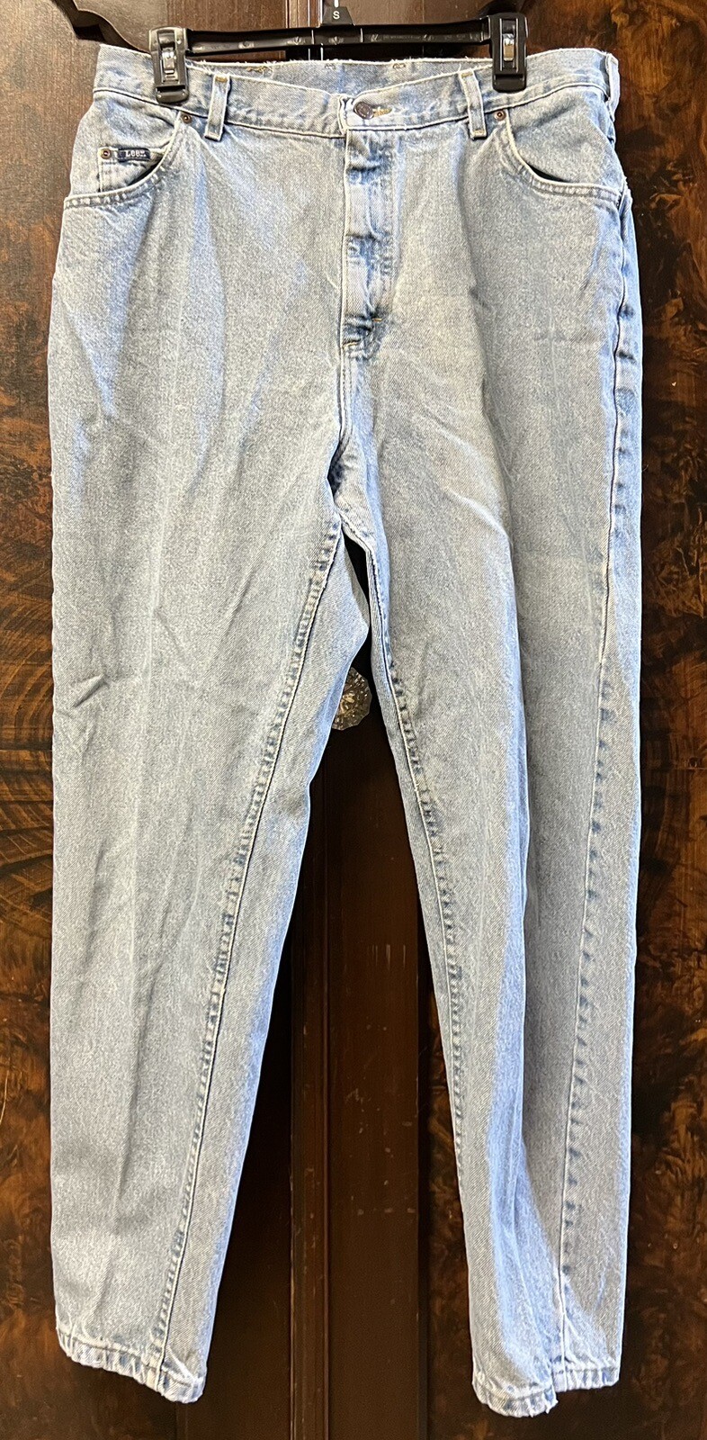 Vtg 90s Lee Women Sz 18 35Wx30L Stone Wash Blue Jeans Back Yoke USA