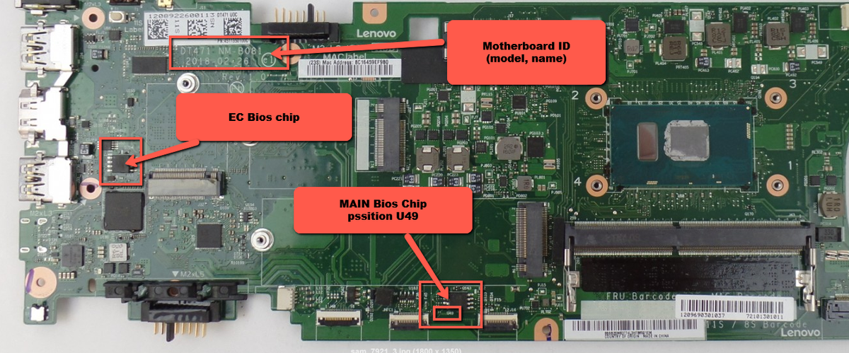 Lenovo thinkpad T470S Motherboard i5-7200U DT471 NM-B081 FRU