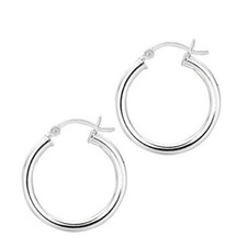 925 Sterling Silver 20Mm X 3Mm Hoop Earrings
