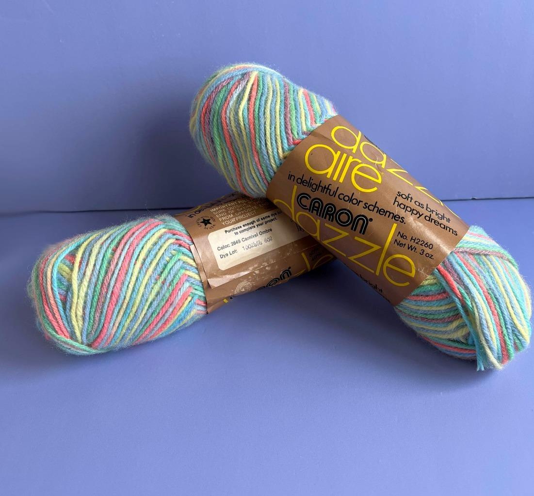 Caron Dazzleaire Yarn Carnival Ombre 2649 4ply 3oz Skein USA Dazzle Aire HTF Vtg eBay