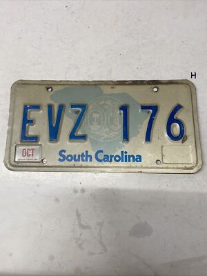 Vintage South Carolina License Plate EVZ176