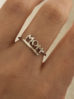 Genuine 925 Sterling Silver Mom Ring All Sizes