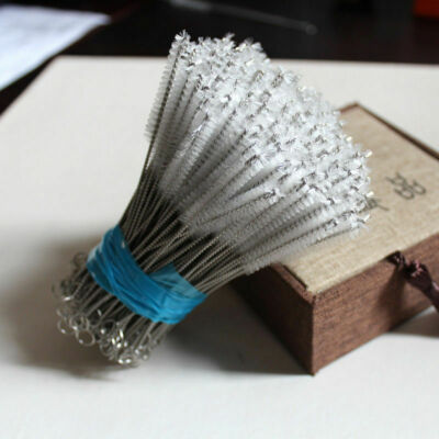 brushes for cleaning tobacco tubes 100Pcs Nylon Stainless Steel Cleaner Brush Pipe Airbrush on spots off your bong Wire Tube Brushes Set for