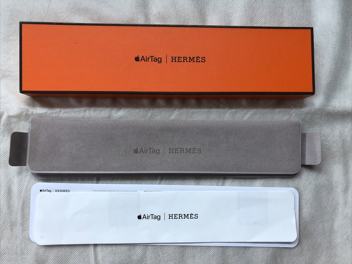 Apple AirTag Hermès bag charm box and storage pouch orange