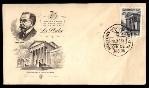 Mayfairstamps Argentina FDC 1958 La Plata 75th Anniv Dardo Rocha First Day Cover