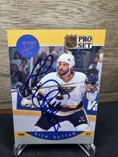 1990 Pro Set Rich Sutter #272 St. Louis Blues In-Person ON-CARD AUTO