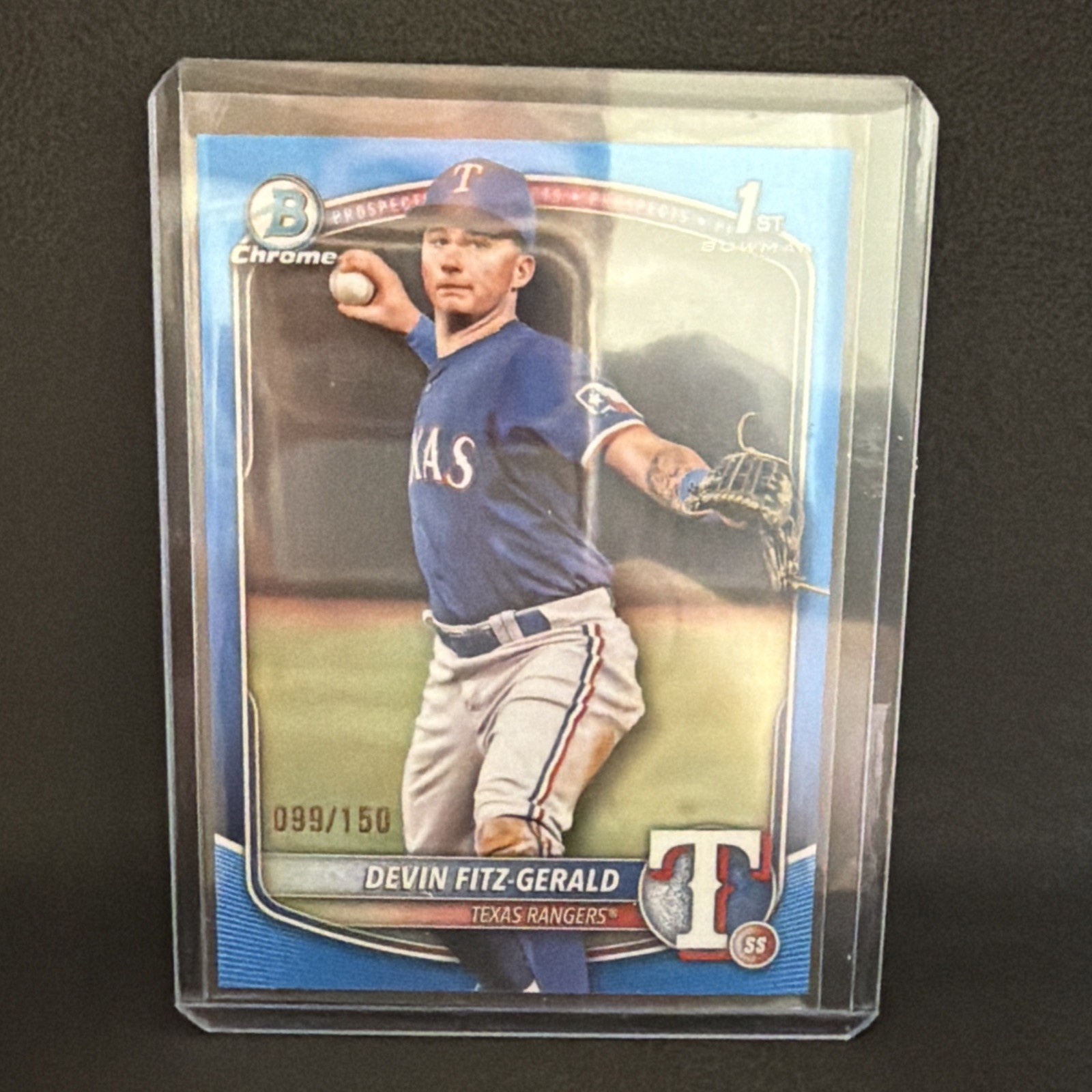 DEVIN FITZ GERALD 2025 Bowman Chrome #BCP-158 Rangers True Blue Refractor /150