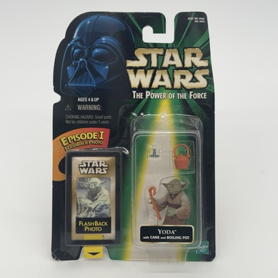 #ad Star Wars YODA Actioin Figure NISP w Cane amp; Pot The Power Of The Force 1998 VTG $12.95
