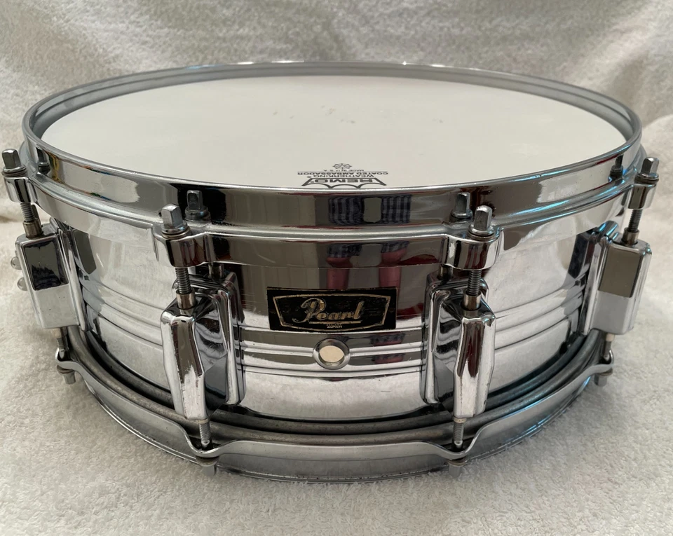 14x5 Pearl Chrom o/ Messing Stewart Copeland Snare Drum geheimnisvoller Provenienz