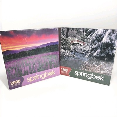 2 New Springbok Jigsaw Puzzles Purple Majesty 2000 Pcs Natures Crossing 1500 Pcs