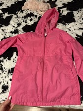 Columbia Unisex Kids Pink Hooded Full Zip Nylon Windbreaker Jacket Size M