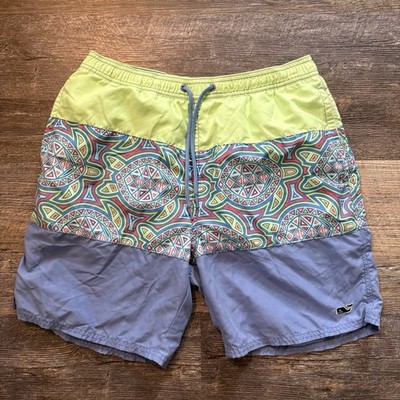 Vineyard Vines Men s Swim Shorts Size Medium Green and Purple Turtle