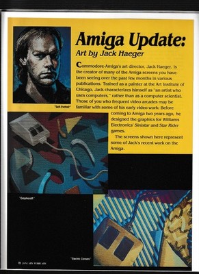 Amiga Update Jack Haeger Magazine Ad Vintage Computer Art Graphics Feature