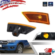 Amber Yellow Front Bumper Side Marker Light Housings For 2019-2021 Ford Ranger