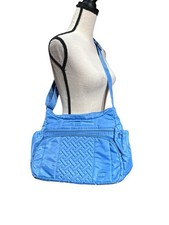 LUG GALLOP Travel Quilted Crossbody Bag BLUE Pockets Tote Diaper Bag Shopping