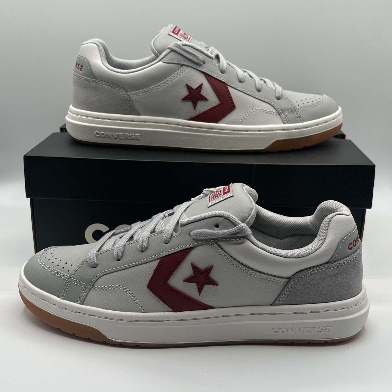 Converse Pro Blaze Classic Grey Red Sneakers Men 9 Women 10.5-image