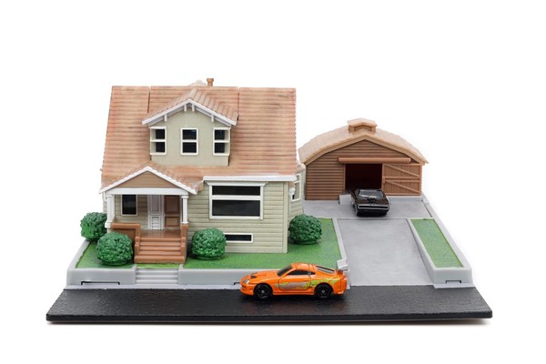 Jada Toys Fast & Furious Dom Toretto Haus - Nano Diorama (14X20X20Cm) Inkl. 2 Di-image
