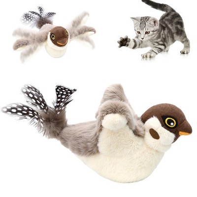 USB Interactive Flying Bird Cat Toys Electronic Pet Simulation Sparrow Toy US