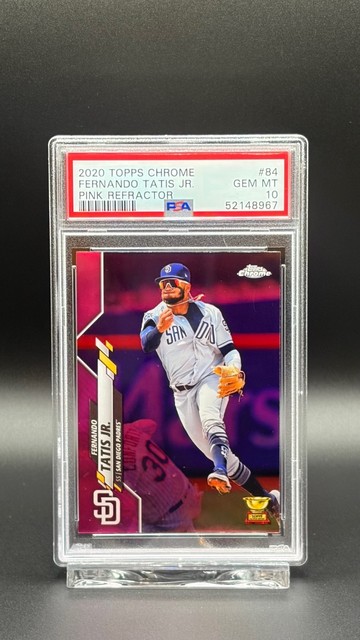 Fernando Tatis Jr. PSA 10 / 2020 Topps Chrome Pink Refractor Gld. Cup #84 Padres