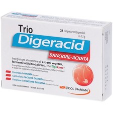 Pool Pharma Trio Digeracid Integratore Alimentare, 24 Compresse