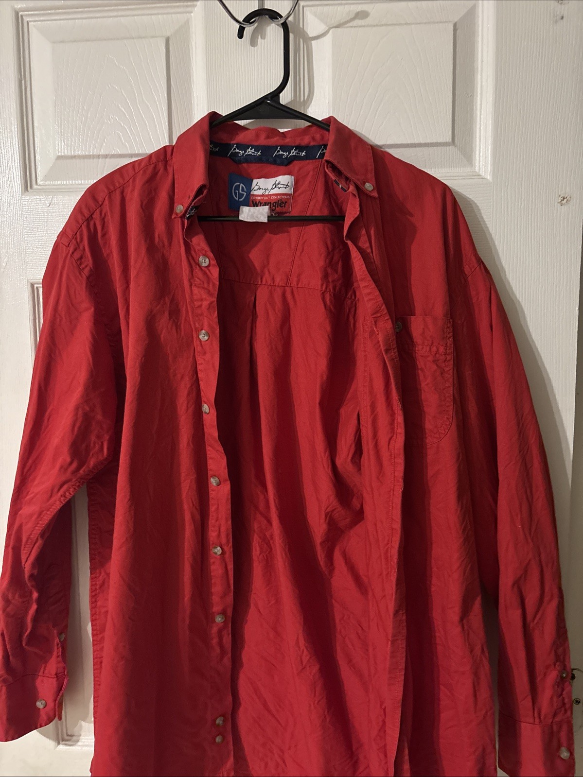 Wrangler George Strait Men's Long Sleeve Button Down Shirt Red Size L?