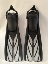 ATOMICS AQUATICS SPLIT FINS BLACK/SILVER XL EXCELLENT CONDITION
