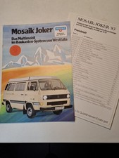 Prospekt brochure Westfalia Joker Mosaik VW T3 Oldtimer Wohnmobil original 1983