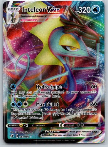 Inteleon VMAX 050/192 Holo Ultra Rare Rebel Clash Pokemon Near Mint