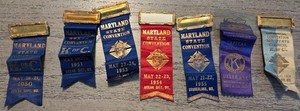 6 1950's 1 1939 Knights of Columbus Delegate Ribbons Maryland and DC Conventions