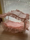 Vintage Susy Goose White Canopy Bed With Pink Bedding For Barbie & Fashion Dolls