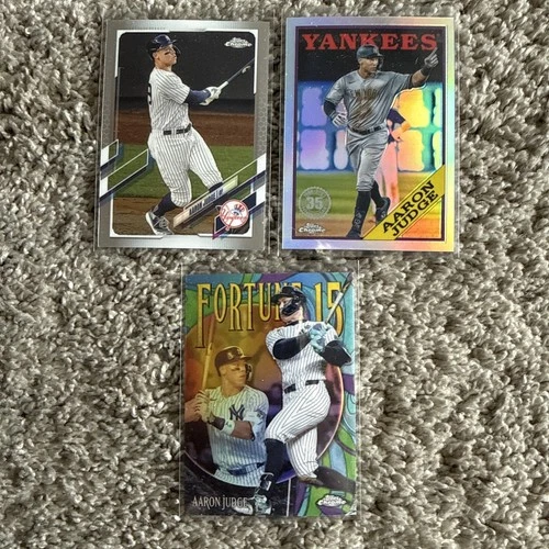 3 card lot Aaron Judge Topps Chrome New York Yankees 2022 2019 2025