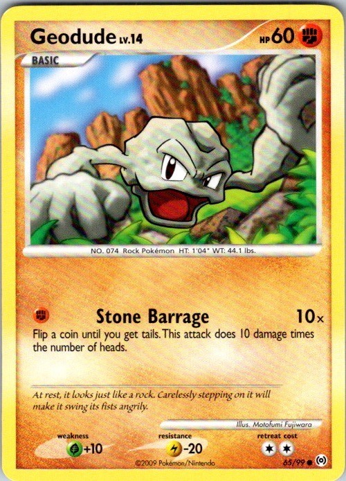Geodude 65/99 Common Arceus Pokemon Damaged
