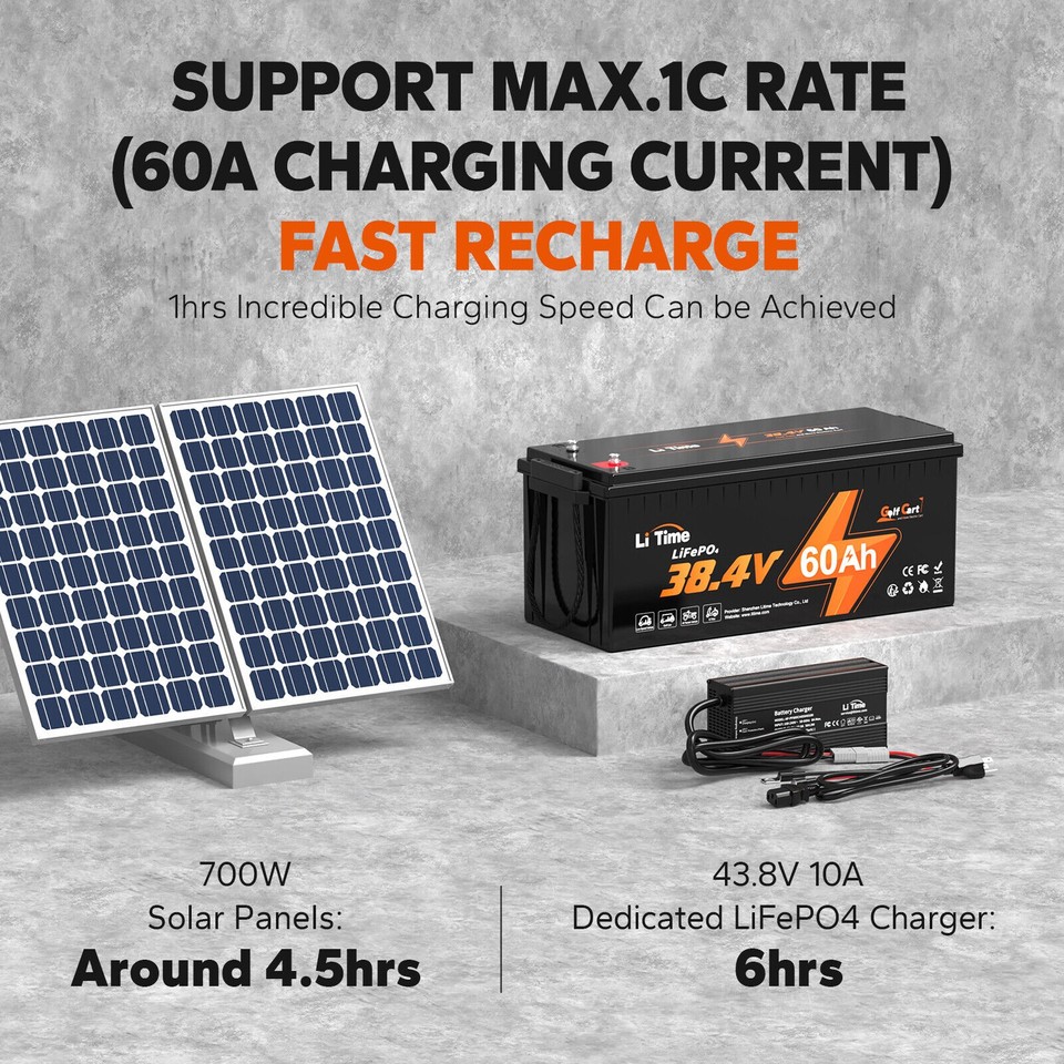 LiTime 36V 48V 30Ah 60Ah 100Ah LiFePO4 Lithium Battery BMS For Golf ...