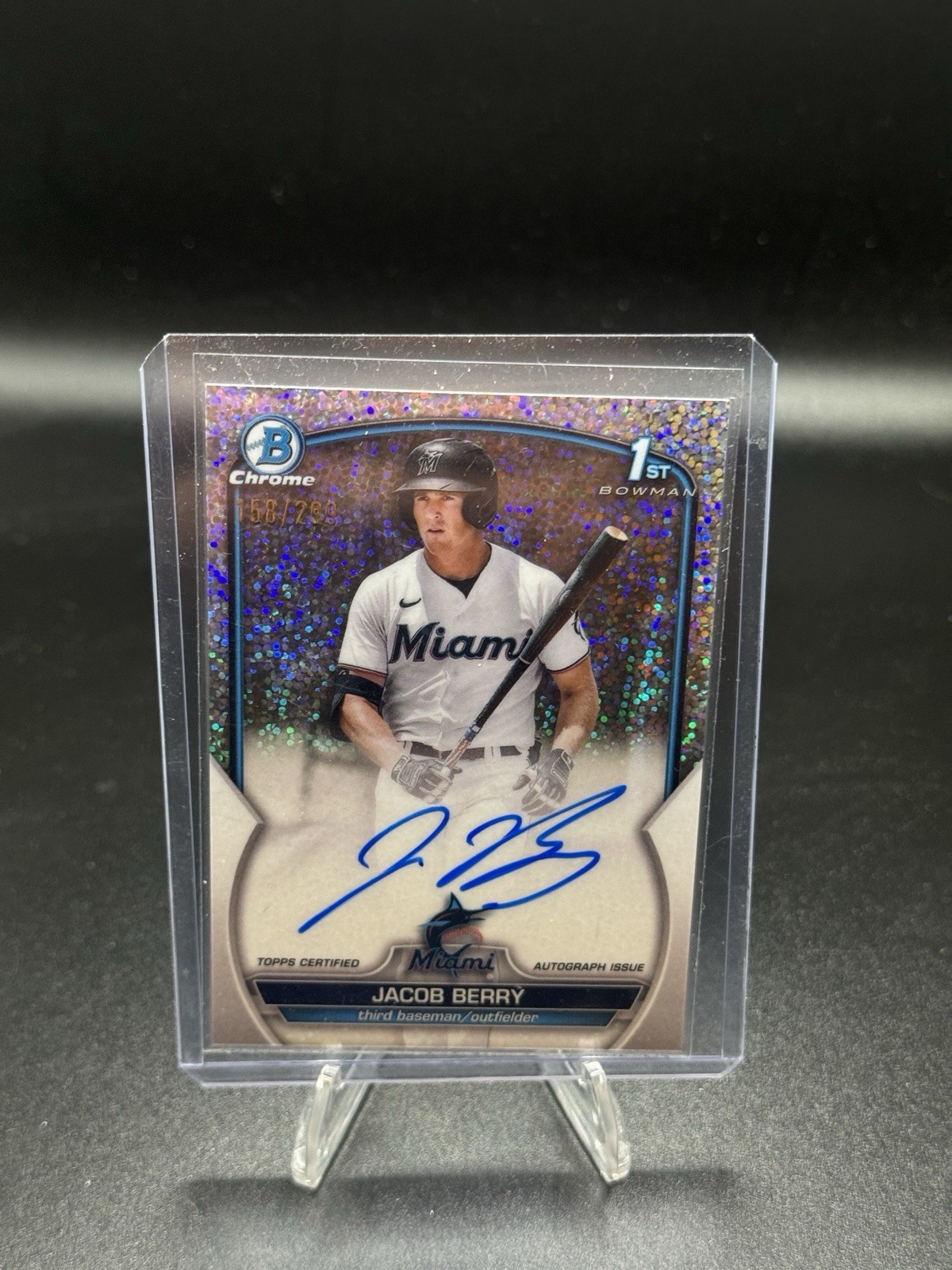 Jacob Berry 2023 Bowman Chrome 1st Year Speckle Autograph Auto /299