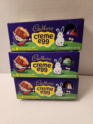 Cadbury Creme Eggs Chocolate Easter Candy 4 Pack Box Lot of 3