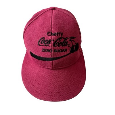 Coca Cola Cherry Zero Cap Embroidered Logo Baseball Hat Pink Red One Size