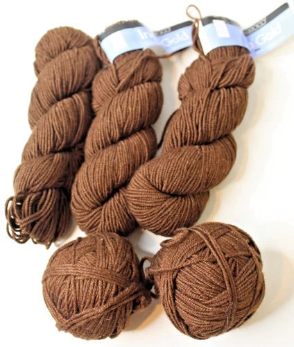 5 Skeins Berroco Inca Gold Yarn - #6405 Dark Brown - 80% Wool/20% Silk - Peru - product listing photo
