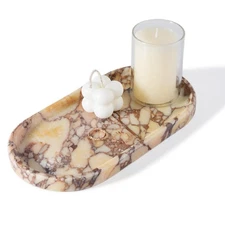 Koville Natural Marble Tray for Decor, Marble Vanity Tray for Perfume, Cosmet...
