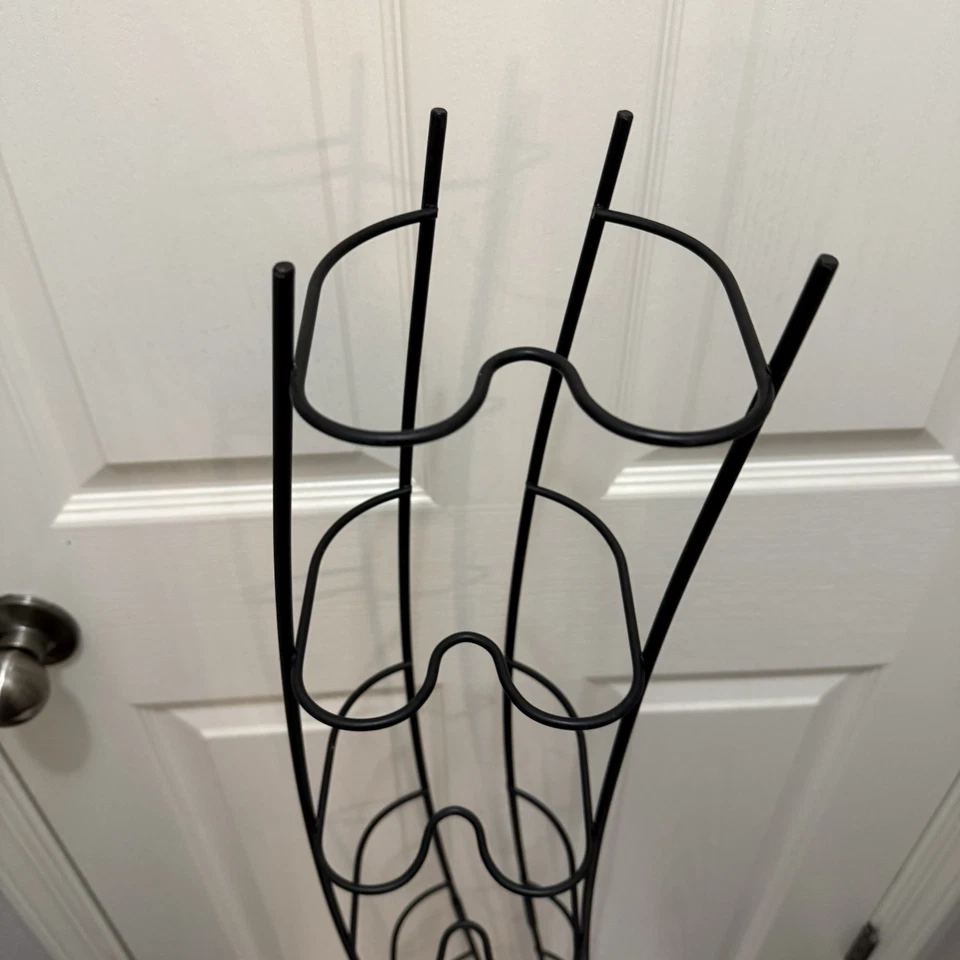 De Colección Base de Madera Onda Negra Torre de CD Retro Alambre Madera Estante 50" - Tiene capacidad para ~108 CD Foto 2 de 4