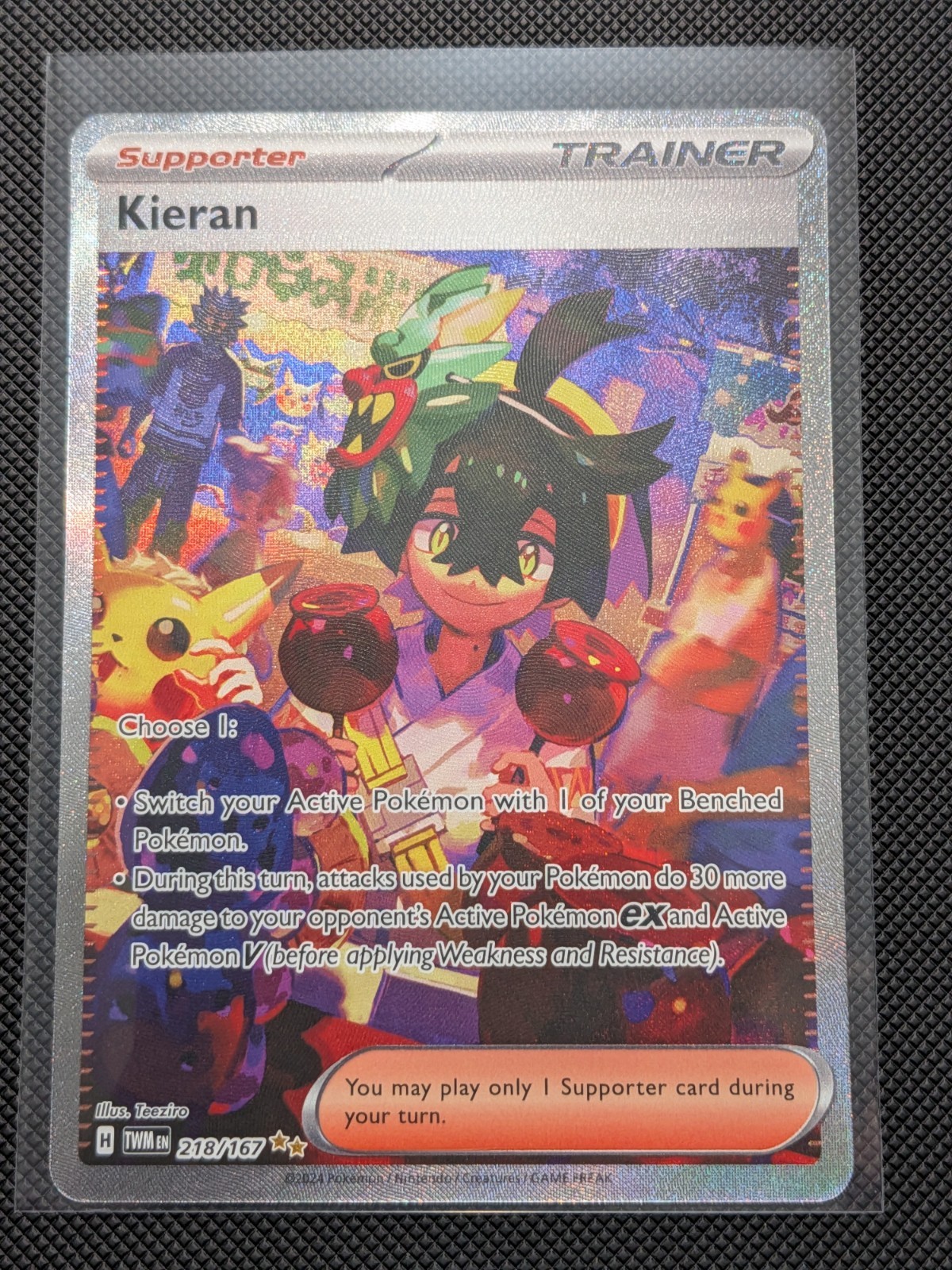 Pokemon Kieran 218/167 Twilight Masquerade SIR - MINT/NM