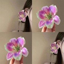 Faux Lily Flower Hair Clips Set Beach Vacation Photo Hair Accessory 2pcs
