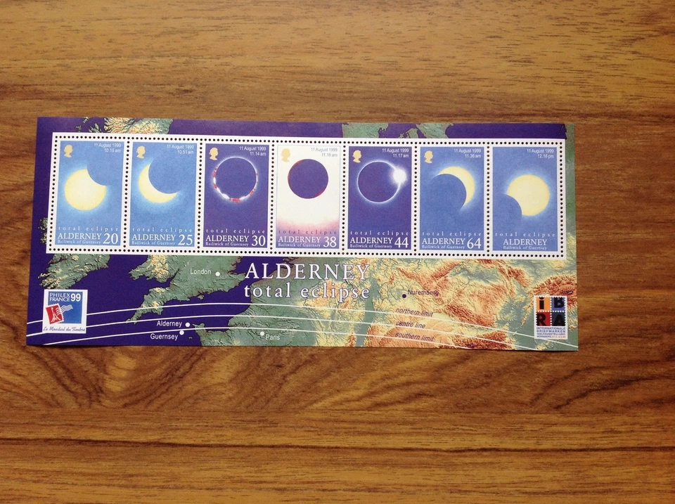 Alderney 1999 Total Eclipse Mini Sheet SGMSA131 Unmounted Mint. Free UK Postage - Image 3 of 3