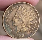 1907 INDIAN HEAD Cent VERY NICE - FULL LIBERTY - 4 DIAMONDS - (HIGH GRADE) e892