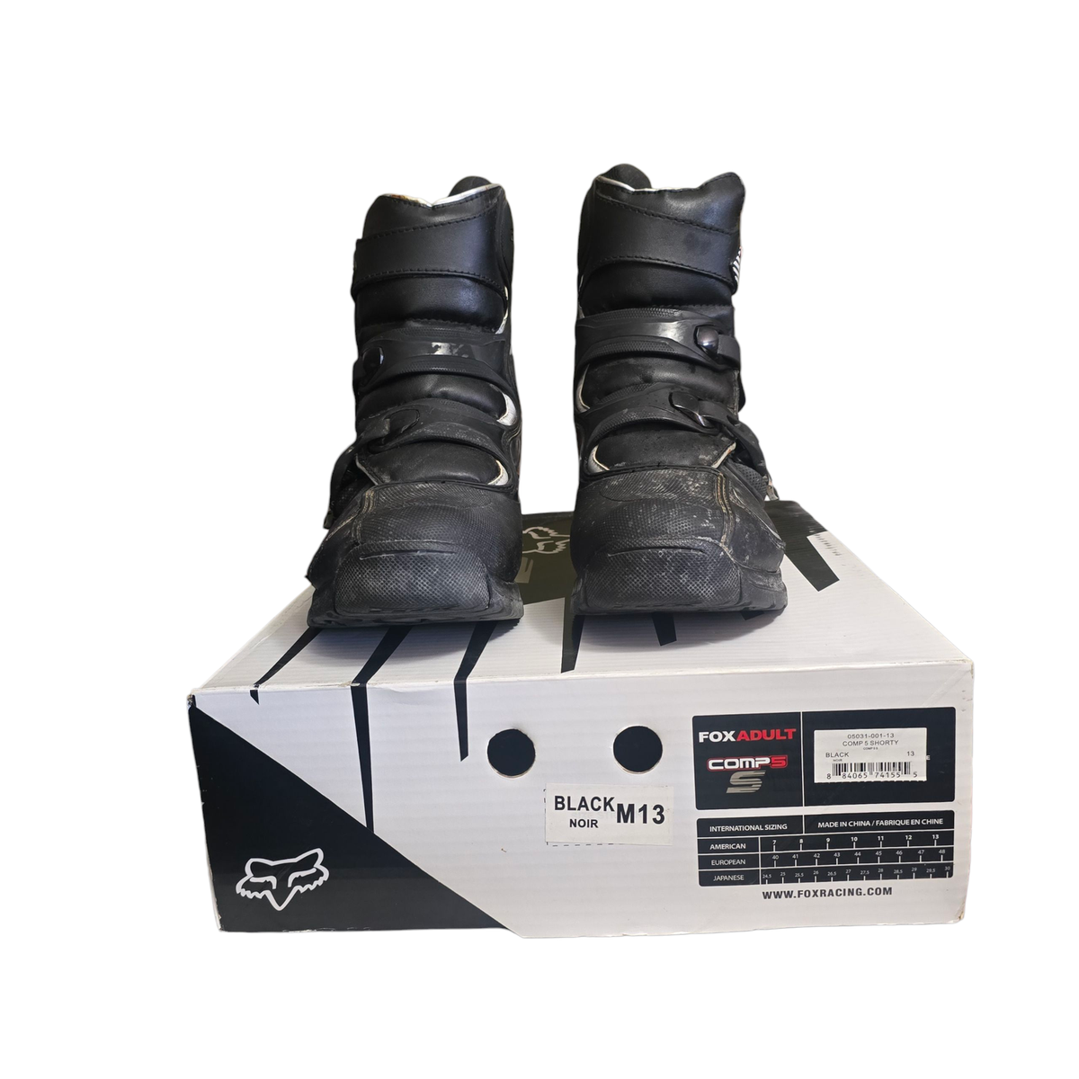Fox Racing Comp 5 Shorty Boots Mens Size 13 Black Motocross Dirt